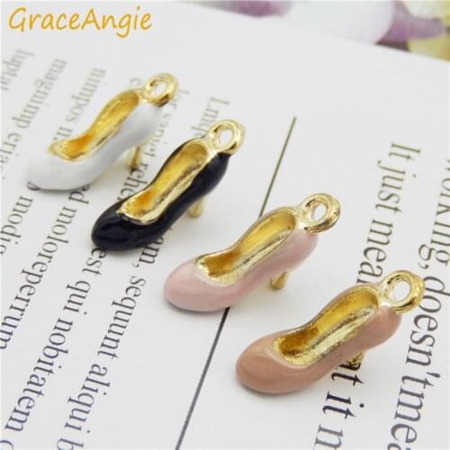 GraceAngie 4pcs high heel shoes women Jewelry accessories Lady Beauty high heel shoes earrings necklace keychain bracelet gift
