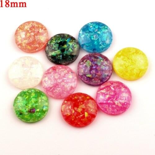 50Pcs Mixed Resin Bling Round Decoration Crafts Beads Flatback Cabochon Scrapbooking For Embellishments Kawaii Diy Accessories
