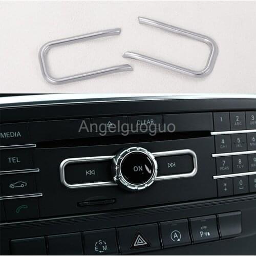 Angelguoguo Car ABS Chrome CD Decoration Strips Trim frame sticker For Mercedes Benz A B GLA CLA Class