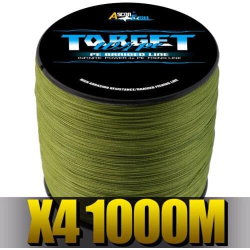 Ascon Fish 4 Strands Braided Fishing Line 1000m Multifilament Line Cord Fishing Carp 4 Braid Thread Tackle and Accessories