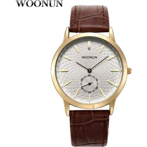 Fashion Slimple Watches Men Genuine Leather Quartz Wristwatches Waterproof Shockproof Watches Men Small Seconds reloj hombre