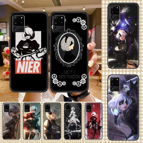 NieR Automata Type B Phone case For Samsung Galaxy Note 4 8 9 10 20 S8 S9 S10 S10E S20 Plus UITRA Ultra black painting cover art