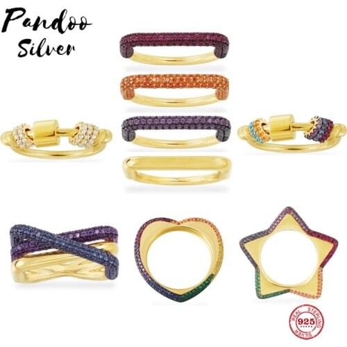 Valentine 925 Sterling Silver Mothers Day Gift,Ring With Multi Color Sliding Hoops,Rectangle Ring,Heart Ring,2021 Ring Gift