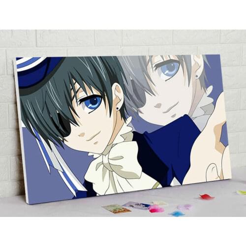 Diy oil painting Black Butler coloring by numbers Kuroshitsuji modular painting Japan Style cartoon poster anime posters