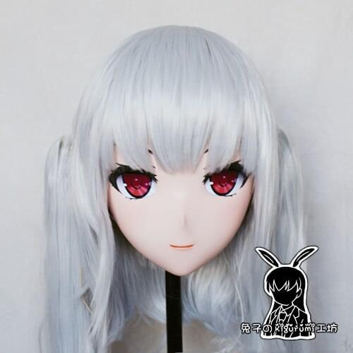 KM530)Top Quality Handmade Female Resin Cosplay Japanese Role Play Kigurumi Mask Crossdresser Doll Transgender Mask
