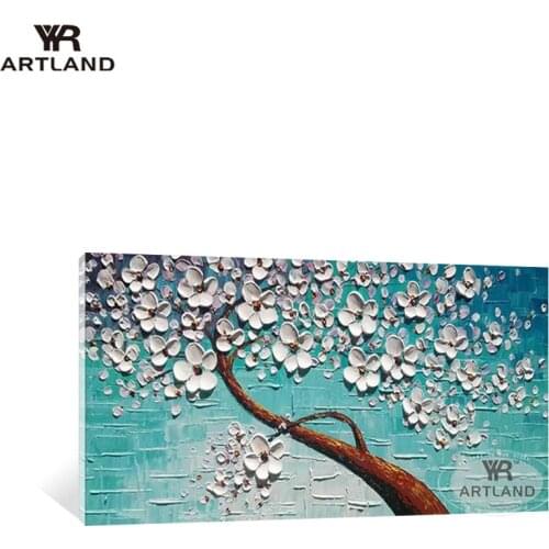 Beautiful pictures of flowers for wall decoration Hand painted oil painting on canvas money tree landscape for living room