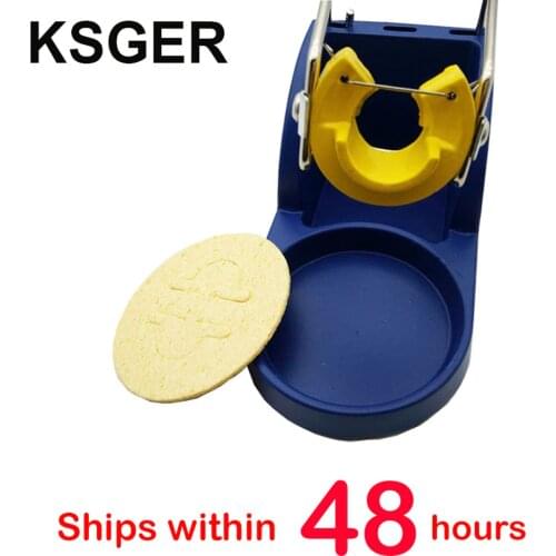 KSGER T12 Soldering Iron Tips Standar T12 Iron Tips Holder With A Round Sponge