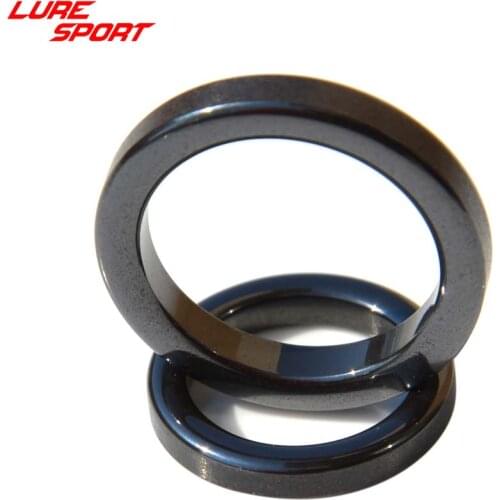 LureSport 6pcs Alconite Ring Ceramic Black ring rod Guide Ring Rod Building component Repair DIY Accessory