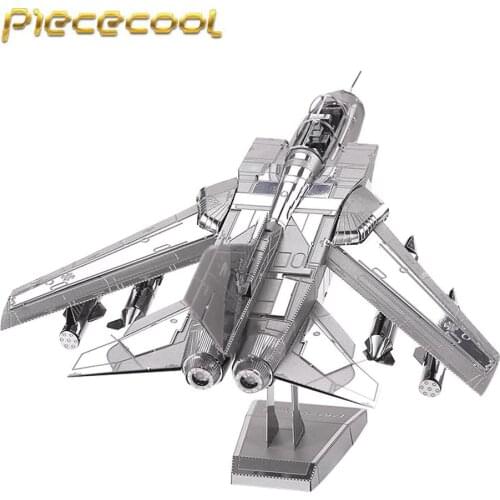 Piececool 3D Metal Puzzle Tornado Fighter Jets Battleplane Model Kits P070-S DIY 3D Laser Cut Assemble Jigsaw Toys For Audit