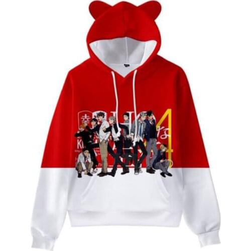 Fashion 3D Anime Haikyuu 3D Hoodies Kids Boys Girl Harajuku Sweatshirt MSBY Kawaii Cat Ear Hooded Clothes Spring Autumn Hot sale