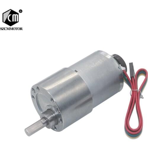 37mm Diameter All Metal Gear Box 12v 24v DC Gear Motor with Encoder 7RPM to 1600 rpm Gearmotor motop High Torque Eccentric Shaft
