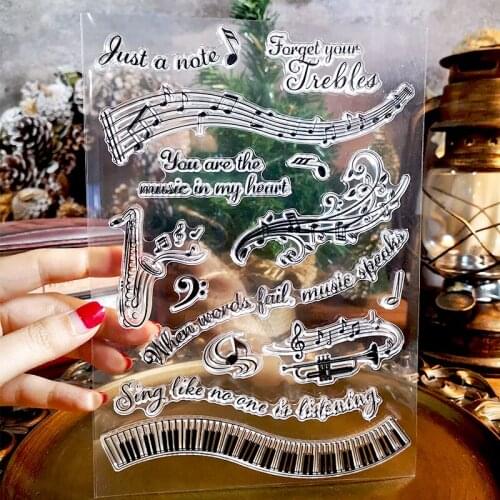 Panalisacraft music stamp Transparent Clear Silicone Stamps for DIY Scrapbooking/Card Making/Kids Crafts Decoration Supplies