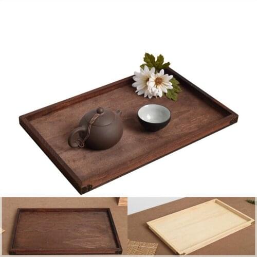 New 1 Pcs Retro Wooden Pallet Rectangular Storage Trays Hotel Dessert Dinner Tea Food Tableware Serving Tray Home Kitchen Tool