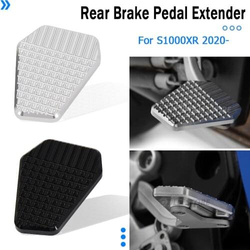 New Silver and Black Rear Foot Brake Lever Pedal Enlarge Extension Pad Extender For BMW S 1000 XR S1000XR s1000xr 2020 2021