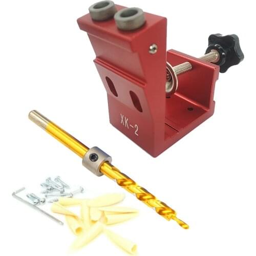 NEW Pocket Hole Puncher Jig Kit with Clamp Angle Drill Guide Set for Wood Hole Saw Step Drill Bit 9mm Oblique Hole Drill Locator