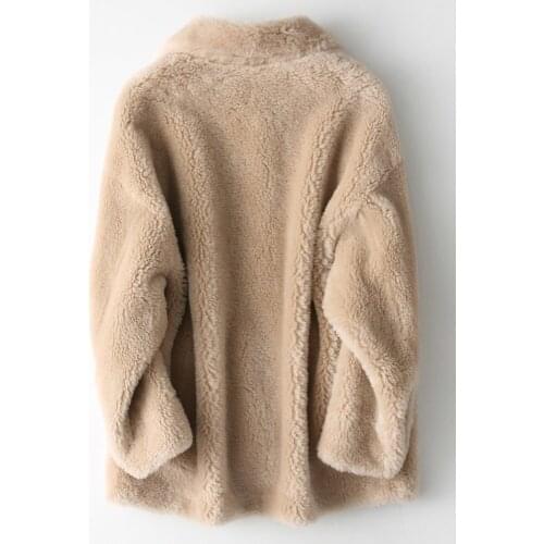 Real Sheep Shearling Fur Coat 2020 Winter Jacket Women 300% Wool Coat Female Suede Liner Korean Jackets Abrigo Mujer MY