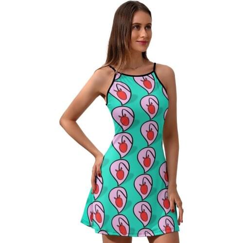 Strawberry Dress Suspender Pretty Spandex Dresses Teen Patterns Day Sale One-Piece Dress