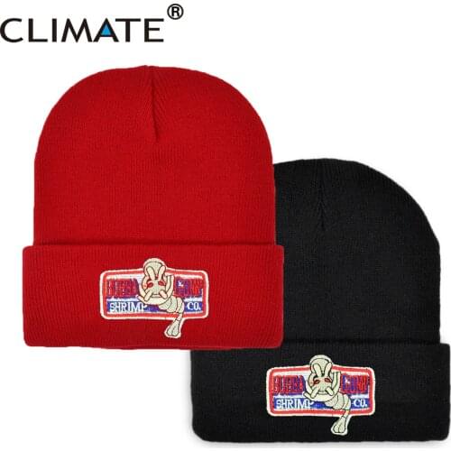 CLIMATE Forrest Gump Beanie BUBBA GUMP Winter Hat Women Men Warm Autumn Winter Beanies Knitted Hip-hop Skullies Cap Hats
