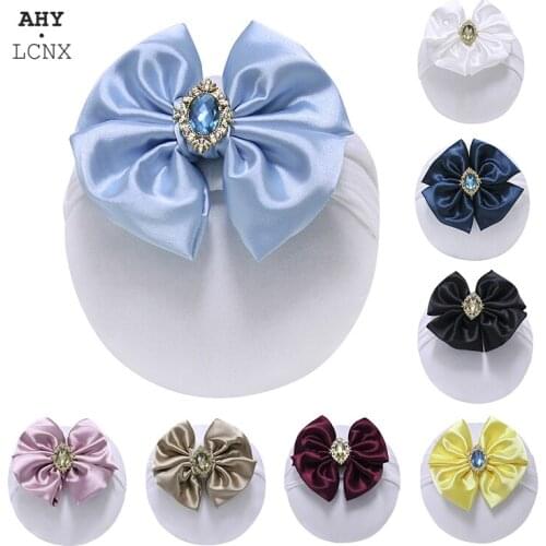 Spring Summer New Bow Diamond Infant Baby Turban Lovely Baby Girl Hat Birthday Baby Photography Kids Hats Children Accessories