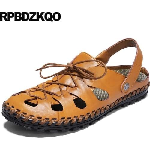 Designer beach native closed toe brown waterproof water slides slippers blue breathable fashion men sandals leather summer shoes