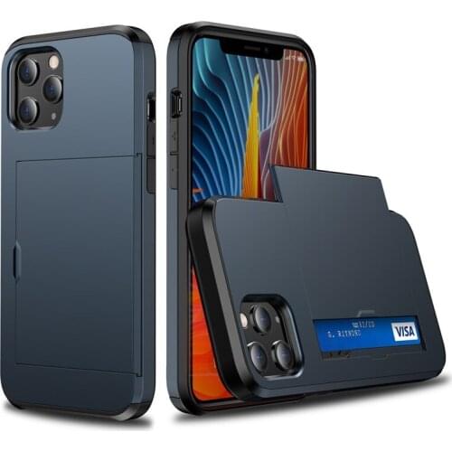 Wholesale Slide Card To Hide Private Money Phone Case For Iphone 11 12 Mini Pro Max X Xs Xr Cartoon Silicone Cover Coque