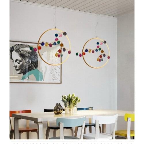 Nordic glass ball iron crystal hanging lamp led light lustres para quarto luzes de teto avizeler lamparas de techo