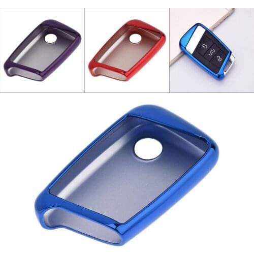 TPU 1 Piece Straight Plate Car Key Case Holder Durable Car Key Protector Fit for Skoda-Superb A7 / Volkswagen-Passat B8 Golf