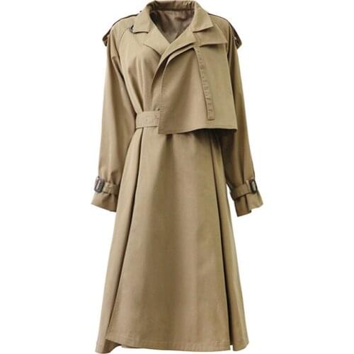 2019 New khaki Trench Coat Casual Womens Long Outerwear Loose Lady spring autumn Female Windbreaker Fashion high quality M356