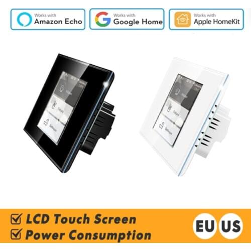 2020 Latest 4 Models In One LCD WIFI Smart Wall Switch Work With App Homekit ,alexa,googlehome For Smart Switch Smart Home