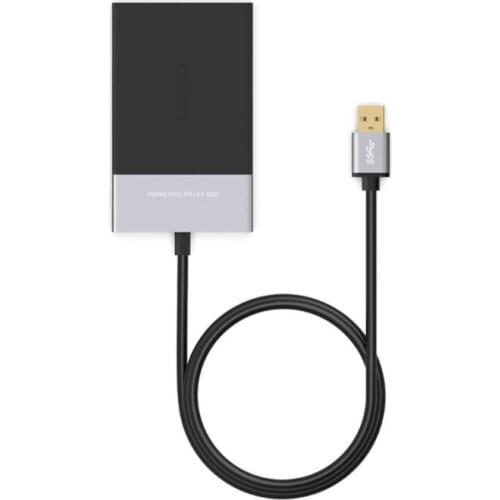 6 In 1 High Speed Memory Card Reader USB 3.0 2 Port HUB Adapter Aluminum Alloy Shell PVC Wire Reader for XQD/CF/SD/TF