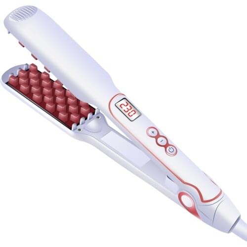 Hair Volumizing Iron 2 IN 1 Hair Straightener Curling Ceramic Crimper Corrugated Curler Flat Iron 3D Fluffy Hair Styling Tool
