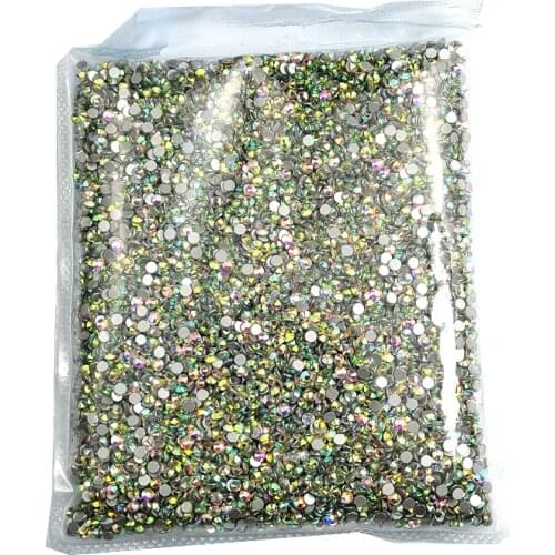 High Quality Mix SizesTransparent Glass Flatback Rhinestones SS3-SS30 Non Hotfix Clear AB 3D Nail Art Rhinestones Decorations