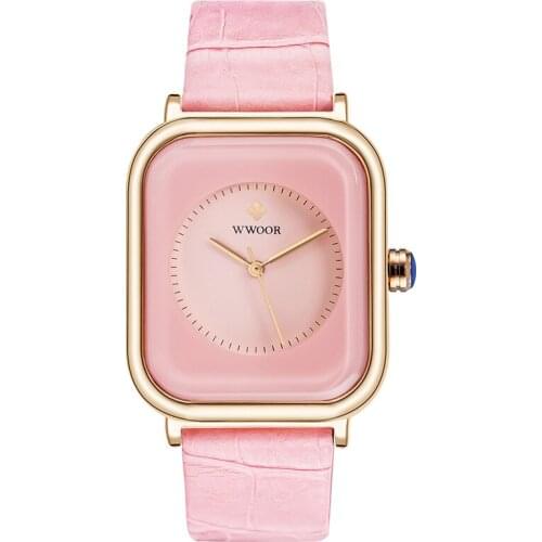 WWOOR Rectangle Watches For Women Fashion Elegant Ladies Watch 2021 Top Brand Luxury Simple Design Quartz Girls Wrist Watch