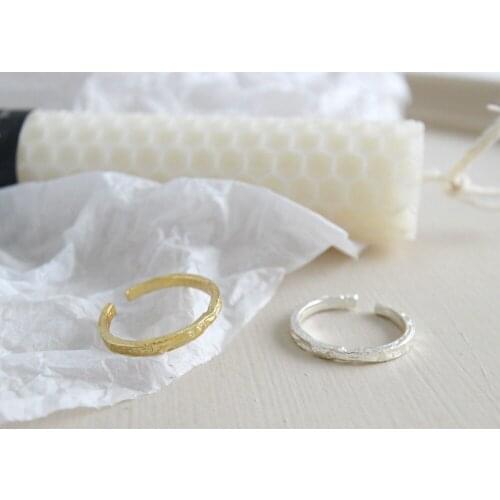 Visunio S925 Sterling Silver Ring Korean Fashion Style Gold Silver Color Irregular Female Open Ring for Women Jewelry Gift