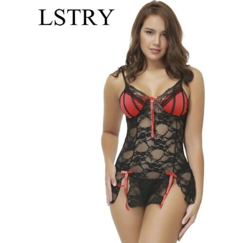 Women Sexy Lingerie Lace Skirt Chemise Porno Sex Underwear Dress Lstry Transparent Haltter Erotic Lingerie Sex Costume Exotic
