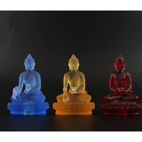 10cm Quality Tibetan Hand Craft Three Treasured Buddha Buddhist Resin Exquisite Sakyamuni/Pharmacist/Amitabha Buddha Statue