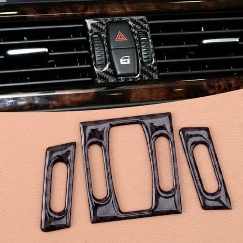 3Pcs/Set Black Car Central Air Vent Outlet Cover Trim Styling Fit For BMW 5 Series E60 2004 2005 2006 2007 2008 2009 2010