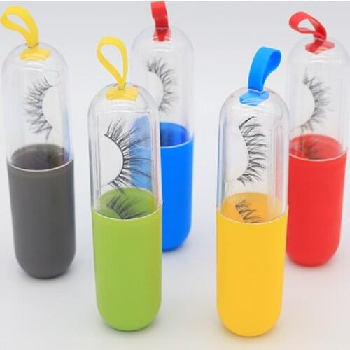 5pcs/10pcs Pill Eyelash Packaging Box Custom Logo 3d Mink Eyelashes Boxes Lash Stripe Empty Case Private Label Eyelashes Box