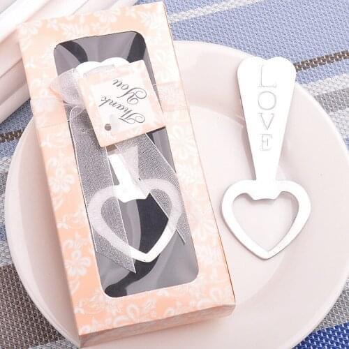 50pcs LOVE Bottle Opener Key Wine Opener Heart Shape Beer Bottle openers for party gift bar