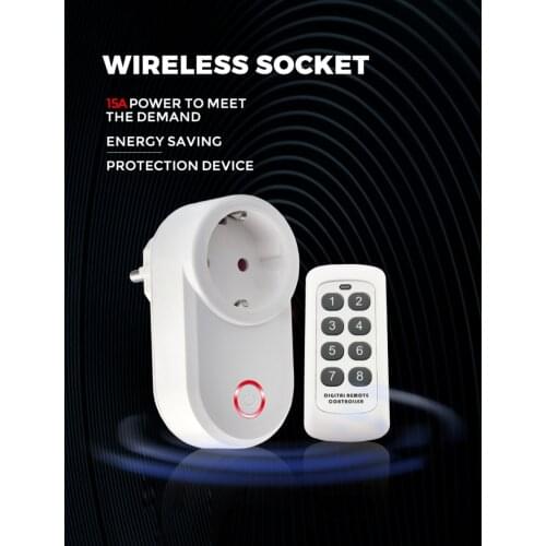 Wireless Remote Control Smart Socket Electrical Switch Home Led EU/FR Plug Wall 433mhz Programmable Electrical Outlet Switch LED