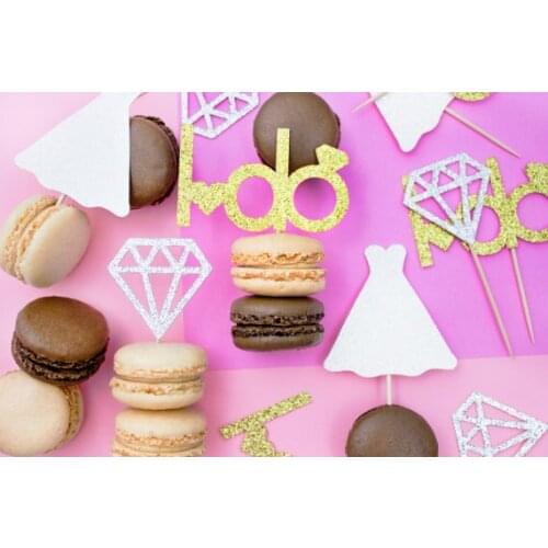 Glitter Bride to Be I-DO Cupcake toppers birthday bridal shower Wedding engagement Bachelor party toothpicks