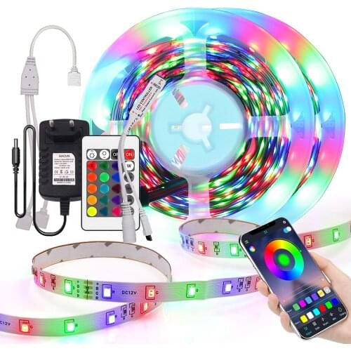 Bluetooth Led Strip Light 5050 SMD DC 12V RGB luces led lights 2835 Wireless Remote Control Waterproof Tape Diode 5M 10M 15M 20M