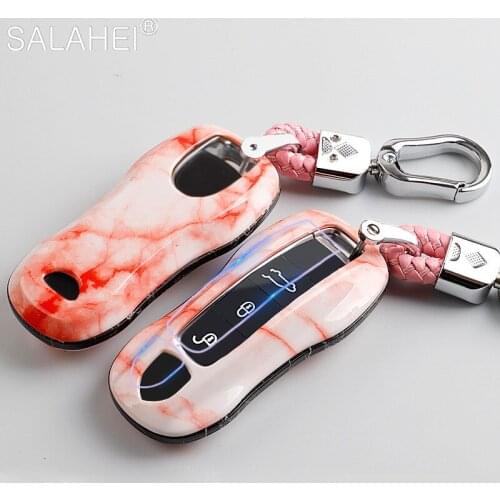 ABS Key Case Cover For Porsche Cayenne Panamera 971 911 9YA Macan Boxster Carman Remote Alarm Key Case Cap Shell NO.20 Racing