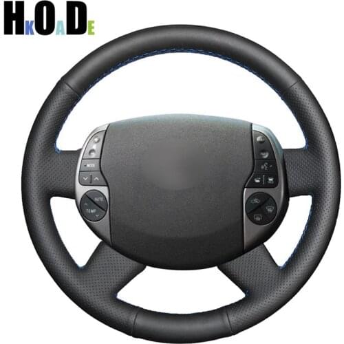 Black Hand-Stitched Artificial Leather Steering Wheel Cover for Toyota Prius 20(XW20) 2004 2005 2006 2007 2008 2009