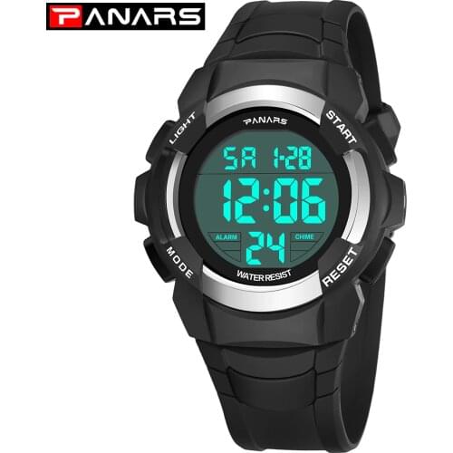 PANARS Digital Sports Watch Men Count Down Timer Alarm Clock Man LED Back Light Display Wristwatches Chronograph Watches 8012