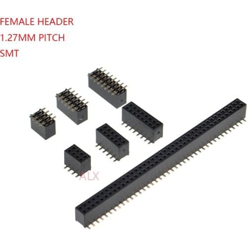 10PCS SMD SMT 2*2/3/4/5/6/7/8/9/10/12/16/20/40/ PIN double row FEMALE PIN HEADER 1.27MM PITCH Connector Socket 2X/6/8/10/20