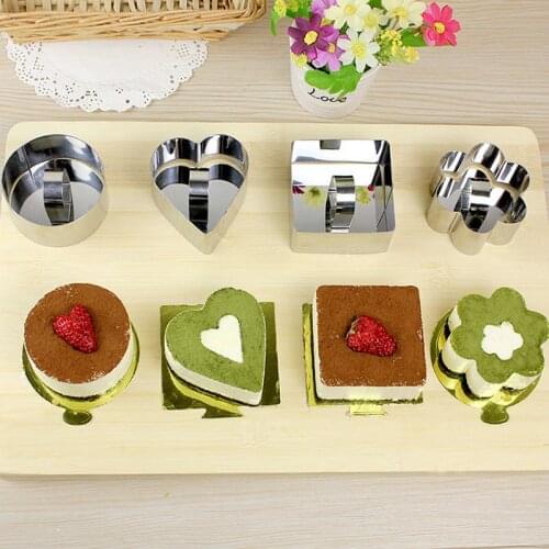 Bakeware Tools Stainless Steel Cupcake Mold Salad Dessert Die Mousse Ring Cake Cheese Tiramisu Biscuits Slicer Decorating Mould