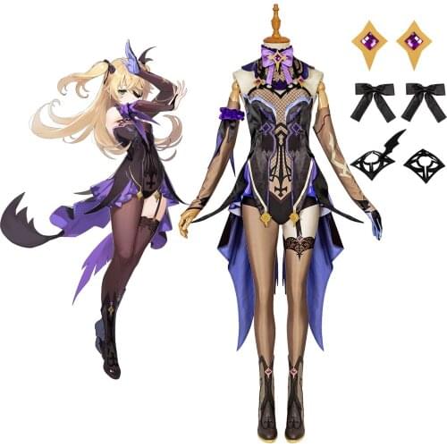 Genshin Impact Fischl Cosplay Costume Boots Custom Made Fischl Fancy Dress for Halloween Party Cosplay