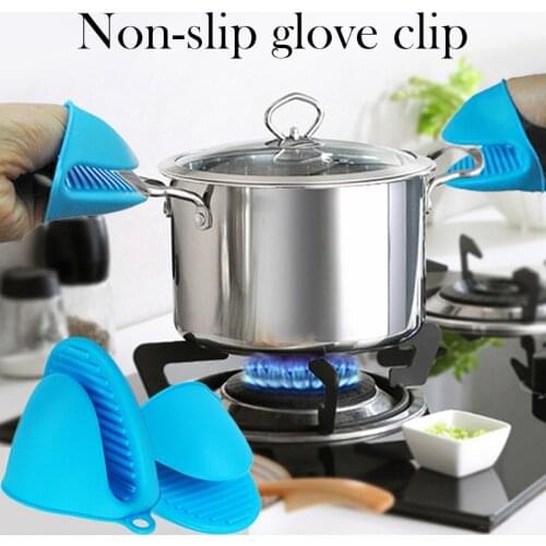 1Pc Kitchen Baking Thicken Silicone Oven Mitts Microwave Gloves Tray Dish Bowl Holder Non Stick Anti-slip Grips Pot Hand Clips