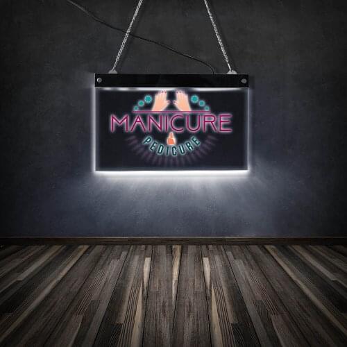 Manicure Pedicure Beauty Studio LED Luminous Display Board Lighting Business Opening Sign Nail Salon Printed Acrylic Wall Light